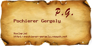 Pschierer Gergely névjegykártya